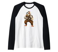 Funny Battle Goose Tactical Combat Veteran Humor for Dad Raglan Baseball Tee