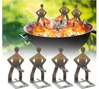 Funny BBQ Accessories Hot Dog Sausage Stand Holder, Portable Barbecue Rack, Stainless Steel Roaster Rack Stand, Barbecue Stand, Kitchen Tools for Outdoor Camping Cooking Accessories Gifts (4PCS)