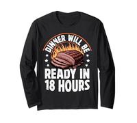Funny BBQ Dad Smoking Meat Texas Shirt Dinner Will be Ready Long Sleeve T-Shirt