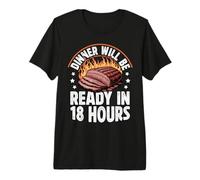 Funny BBQ Dad Smoking Meat Texas Shirt Dinner Will be Ready Premium T-Shirt