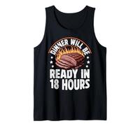 Funny BBQ Dad Smoking Meat Texas Shirt Dinner Will be Ready Tank Top
