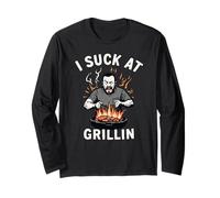 Funny BBQ Fail Burn The Food July 4th Grillin Grilling Men Long Sleeve T-Shirt
