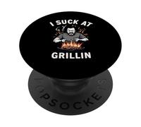 Funny BBQ Fail Burn The Food July 4th Grillin Grilling Men PopSockets Adhesive PopGrip