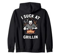 Funny BBQ Fail Burn The Food July 4th Grillin Grilling Men Zip Hoodie