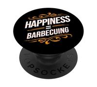 Funny BBQ Food Happiness Equals Barbecuing for Grill Lover PopSockets Adhesive PopGrip
