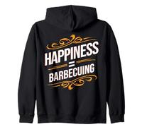 Funny BBQ Food Happiness Equals Barbecuing for Grill Lover Zip Hoodie