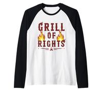Funny BBQ Grilling Grill of Rights Patriotic Backyard BBQ Raglan Baseball Tee