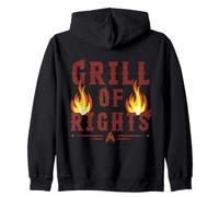 Funny BBQ Grilling Grill of Rights Patriotic Backyard BBQ Zip Hoodie