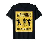 Funny BBQ in Progress Warning Sign Grill Barbecue T-Shirt