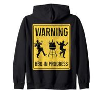 Funny BBQ In Progress Warning Sign Grill Barbecue Zip Hoodie
