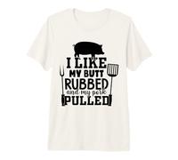 Funny BBQ Rub and Pulled Pork Grilling Humor Double Meaning Premium T-Shirt