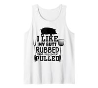 Funny BBQ Rub and Pulled Pork Grilling Humor Double Meaning Tank Top