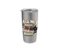 Funny BBQ Smoker Pitmaster Smoking Habit Stainless Steel Insulated Tumbler