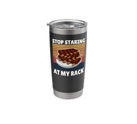 Funny BBQ Tee Stop Staring At My Rack Grill Master Barbeque Stainless Steel Insulated Tumbler