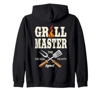 Funny BBQ The Man The Myth Legend Smoker Grill Master Zip Hoodie