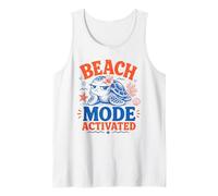 Funny Beach Mode Activated Cute Sea Turtle Summer Design Tank Top