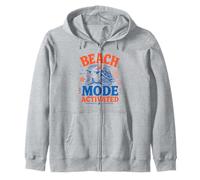 Funny Beach Mode Activated Cute Sea Turtle Summer Design Zip Hoodie