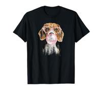 Funny Beagle Blowing Wearing Glasses Cute Heart Dog Design T-Shirt