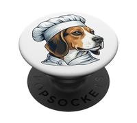 Funny Beagle Chef Dog Cartoon Cooking PopSockets Adhesive PopGrip