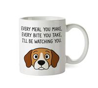 Funny Beagle Dog Mug - “Every Meal You Make, I’ll Be Watching You” - Cute for Dog Lovers, Owners & Pet Parents - 11oz Ceramic Coffee Cup