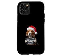Funny Beagle Dog Mugshot Cookie Thief Christmas Santa Hat Case for iPhone 11 Pro