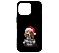 Funny Beagle Dog Mugshot Cookie Thief Christmas Santa Hat Case for iPhone 16 Pro