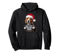 Funny Beagle Dog Mugshot Cookie Thief Christmas Santa Hat Pullover Hoodie