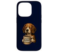 Funny Beagle Good Morning Sarcastic Coffee Lover Grumpy Dog Case for iPhone 14 Pro