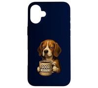 Funny Beagle Good Morning Sarcastic Coffee Lover Grumpy Dog Case for iPhone 16 Plus