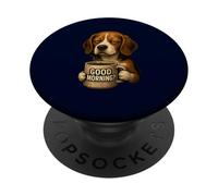 Funny Beagle Good Morning Sarcastic Coffee Lover Grumpy Dog PopSockets Adhesive PopGrip