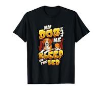 Funny Beagle Owner My Dog Lets Me Sleep On The Bed T-Shirt