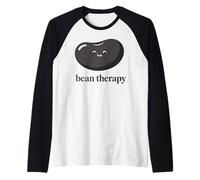 Funny Beans Therapy Powered by Beans Legume Love Vegan Humor Raglan Baseball Tee