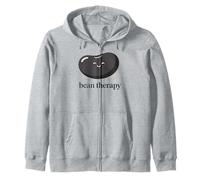 Funny Beans Therapy Powered By Beans Legume Love Vegan Humor Zip Hoodie
