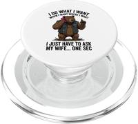 Funny Bear Ask Wife Permission I Do What I Want Ask Wife PopSockets PopGrip for MagSafe