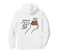 Funny Bear Behave No Stubborn Meme Wild Animal Cartoon Pullover Hoodie