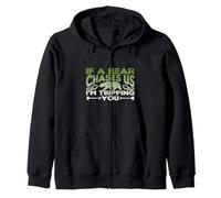 Funny Bear Chasing Humor Friend Wilderness Adventure Zip Hoodie