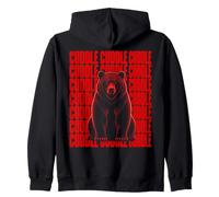 Funny Bear Cuddle Ironic Wildlife Lover Design Zip Hoodie