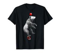Funny Bear Football Print T-Shirt