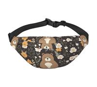Funny Bear Large Fashion Crossbody Waist Bag, Travel Casual Boys Waist Bag, Suitable for Sports, Running, Cycling, Traveling, Fishing