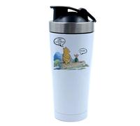 Funny Bear & Pig Quote - Sarcastic Bacon Joke Gift for Adults, Friends, Colleagues - Humour for Birthday, Office, 500ml Aluminium Shaker Bottle. (White)