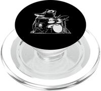Funny Bear Playing Drums Rock Music Animal Drummer Vibes PopSockets PopGrip for MagSafe