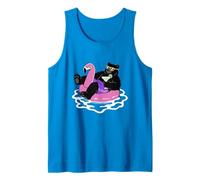 Funny Bear Pool Float Flamingo Summer Party Vibes Tank Top