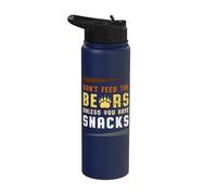Funny Bear Pride Don't Feed Bears Paw Print Snack Stainless Steel Insulated Water Bottle