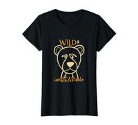 Funny Bear Pun Wild and Unbearable Value Graphic T-Shirt, Women, Black, M
