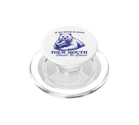 Funny Bear Reading Book Shush Your Mouth Closed PopSockets PopGrip for MagSafe