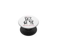 Funny Bear Saying Caution Approach with Honey PopSockets Adhesive PopGrip