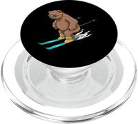 Funny Bear Skiing Downhill Alpine Snow PopSockets PopGrip for MagSafe