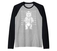 Funny Bear Stole The Marshmallows Campsite Patrol Raglan Baseball Tee