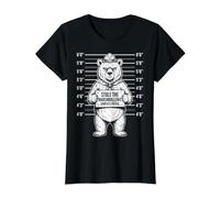 Funny Bear Stole The Marshmallows Campsite Patrol Value Graphic T-Shirt, Women, Black, L