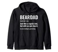 Funny Bearded Dad Beardad Defined Beard Humor Father Grandpa Zip Hoodie